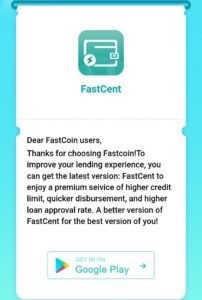 Fastcoin loan app now Fastcent