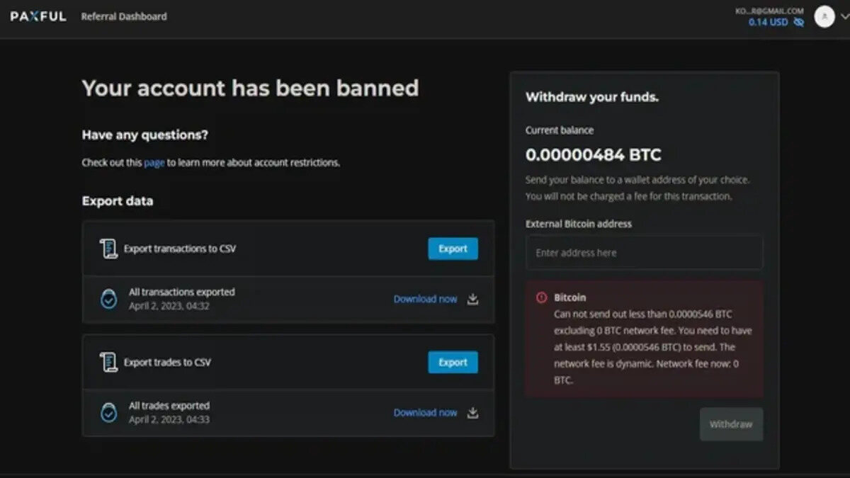 Paxful Banned Your Account